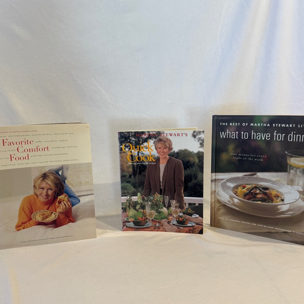 Martha Stewart Lot of Three Cookbooks: What to Have for Dinner & More Good Cond